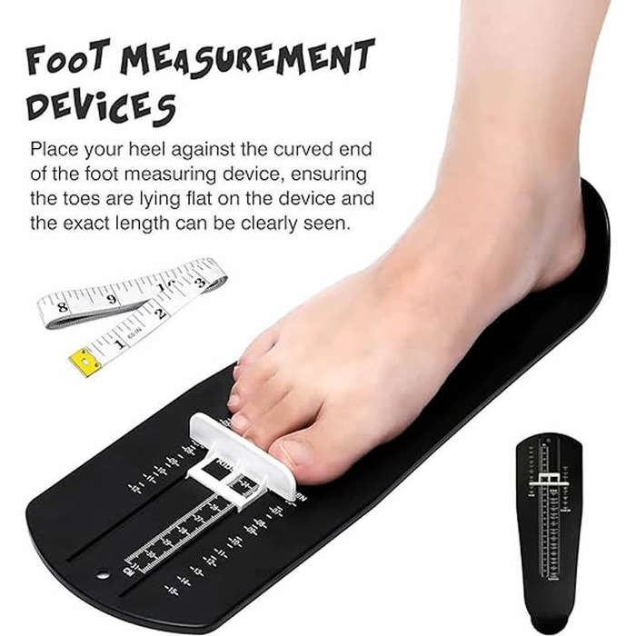 Black - Foot Measuring Device Adjustable Home US Size Adult Child Measuring Ruler Foot Size Measurin