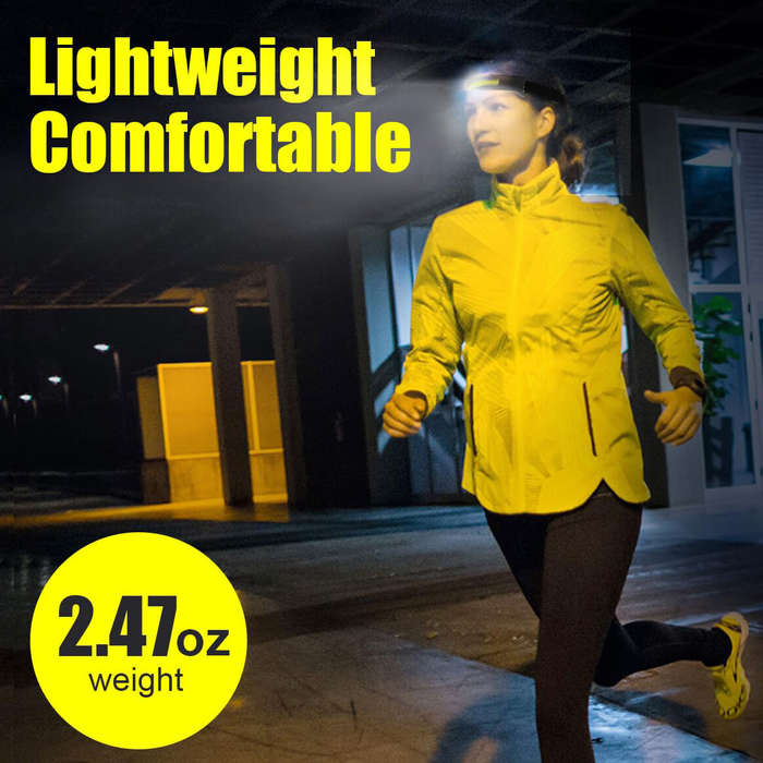 White - BIKIGHT 230 Wide Beam LED Headlamp Head Lamps Rechargeable Super Bright Motion Sensor Headla