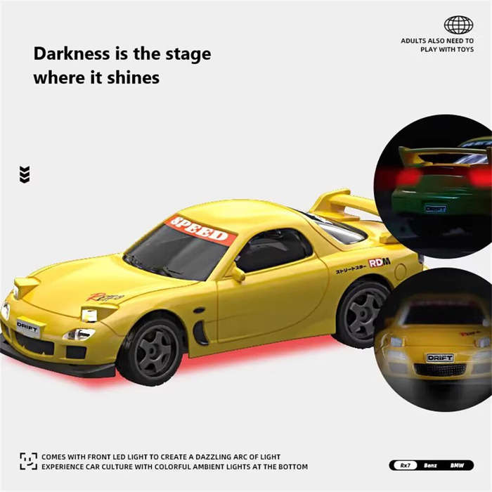 Red - K1/K2/K3 RTR 1/43 2.4G 4WD Mini Drift RC Car Race LED Light Full Scale Desktop Remote Control
