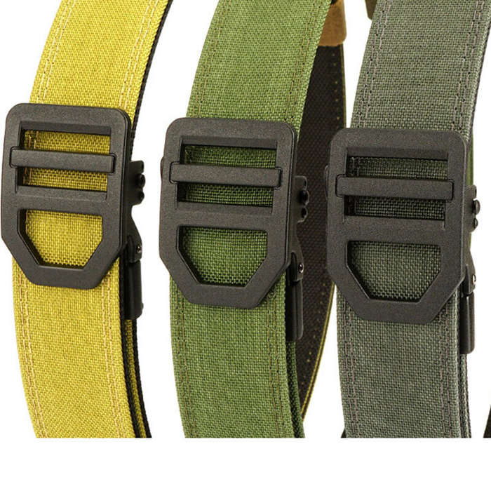 Army Green - TUSHI 120cm Length Fashion Automatic Buckle Military Tactical Belt Thick Canvas Webbing