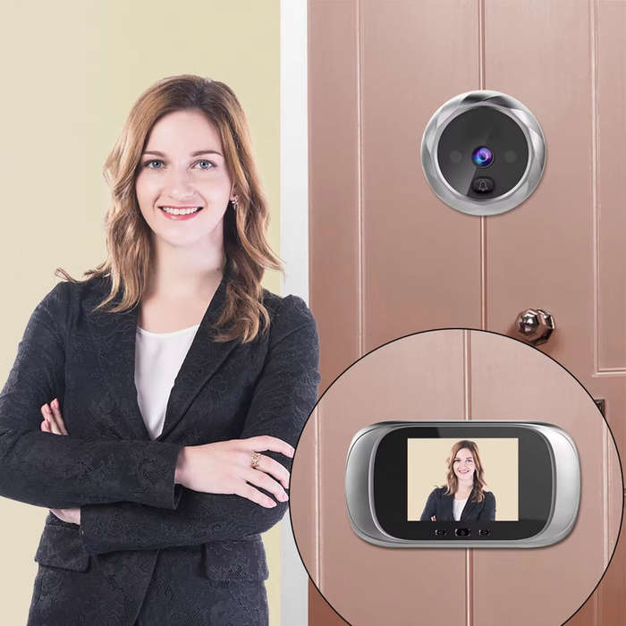 Gold - DD1 Digital Door Viewer Peephole Door Camera Doorbell 2.8-inch Night Vision Photo Shooting Di