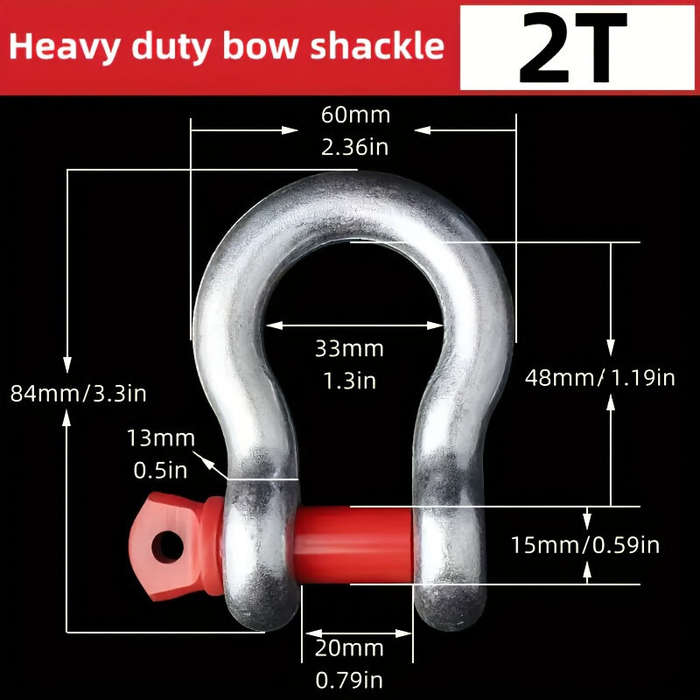 1/2 - Heavy-Duty D-Ring Swivels 3/8in 1-Ton and 1/2in 2-Ton Rust-Resistant for Chains Wire Ropes Out