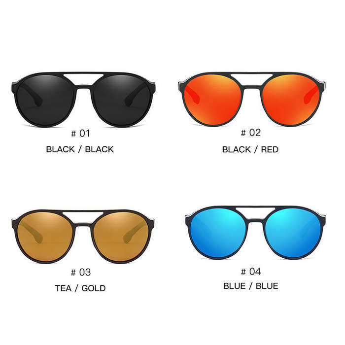 Gold - Men's Polarized Sunglasses Fashion Round Driving Sun Glasses for Unisex Classic Male Eyewear