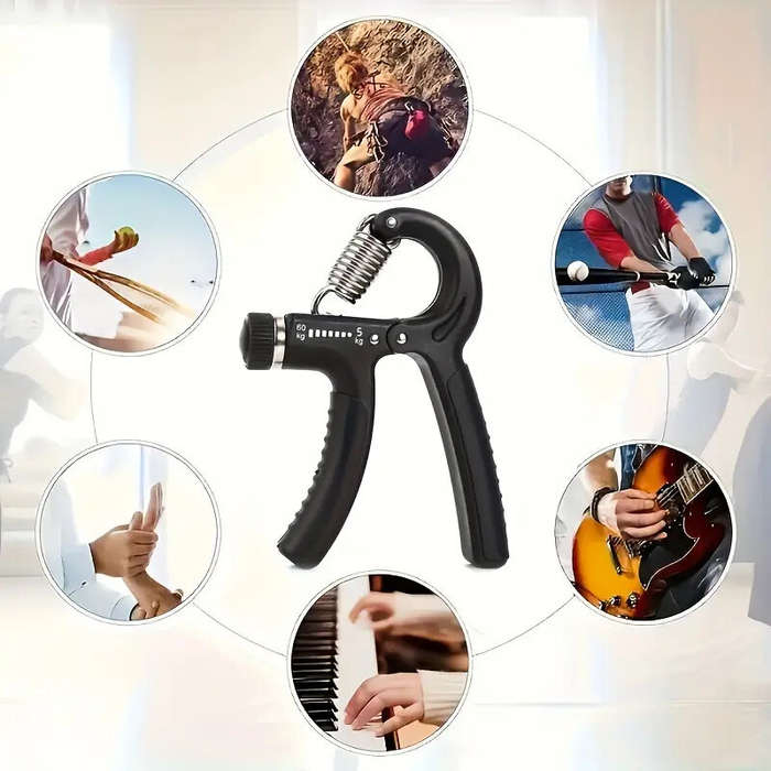 Black - KALOAD 1Set 5-60kg Adjustable Hand Gripper Strengthener Wrist Exerciser Forearm Ring Grips F