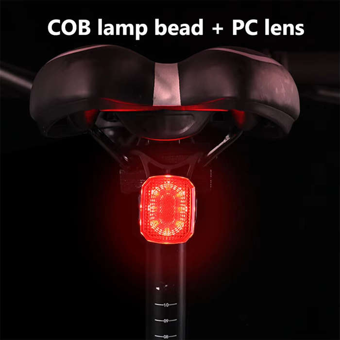 Black - BIKIGHT Smart Sensing Brake Bicycle Taillight 6 Lighting Modes Waterproof Type-C Charging Bi