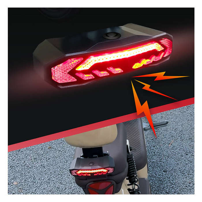 Black - BIKIGHT Smart Brake Sensing Bike Taillight 1500mAh Battery Adjustable Parameters Alarm Rear