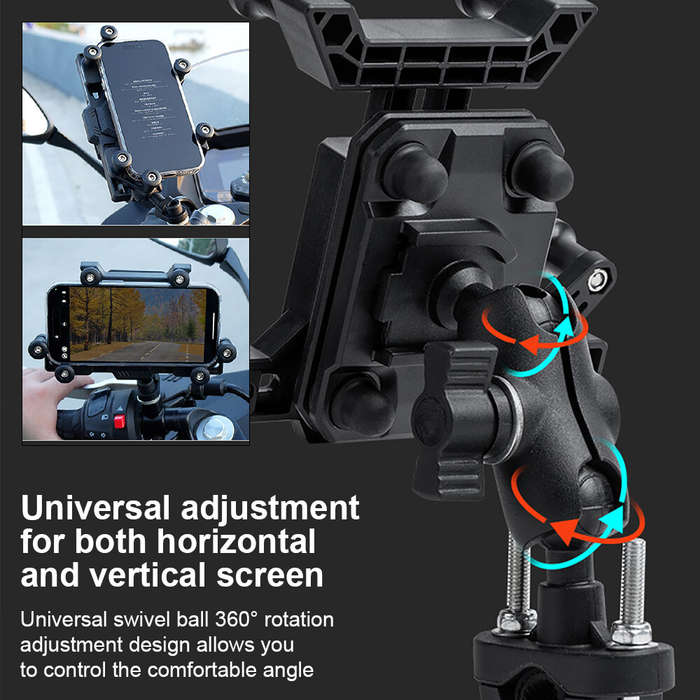 Handle Type - XANES 360 Rotation Adjustment 4.7''-7.0'' Shockproof Bicycle Phone Holder for Motorcyc