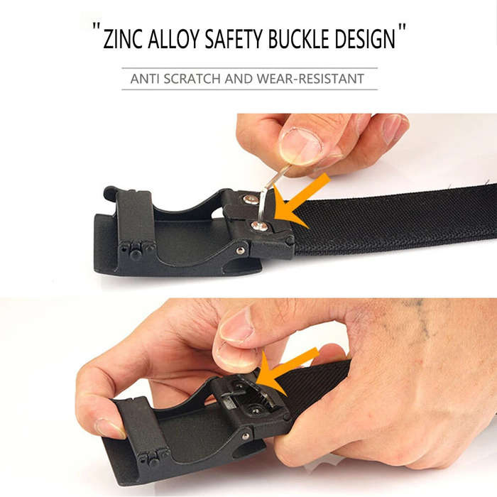 Black - TUSHI 120cm Automatic Buckle Men Tactical Belt 1100D Nylon Thickened Hardened Double-layer M