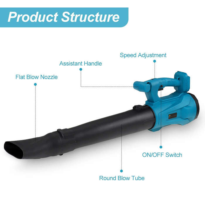 VIOLEWORKS Cordless Electric Air Blower 6 Speeds Handheld Leaf Blower Dust Collector Sweeper Garden
