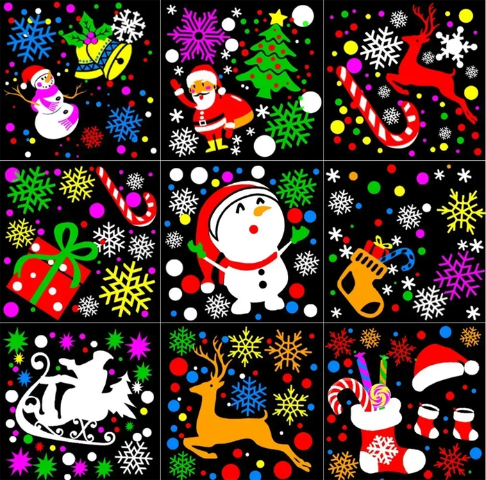 US Plug - 16 Patterns Projector LED Lights Christmas DJ Party LightsStage Light Indoor and Outdoor D