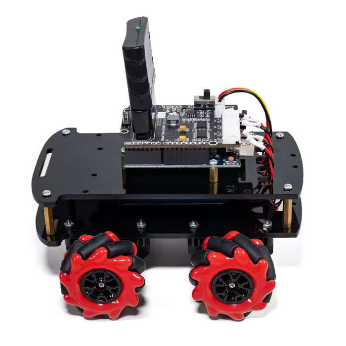 DIY Kit - 4WD Smart Car Chassis Mecanum Wheel Tracking DIY Kit Omnidirectional Wheel Four-wheel Driv