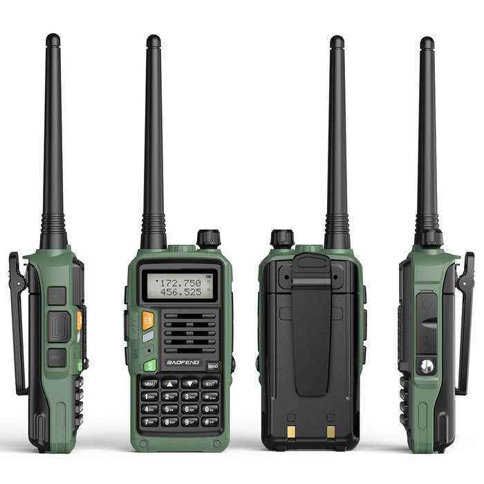 US Plug - BAOFENG X9 5W 2800mAh UV Dual Band Walkie Talkie with Headset High Power Flashlight LCD Di