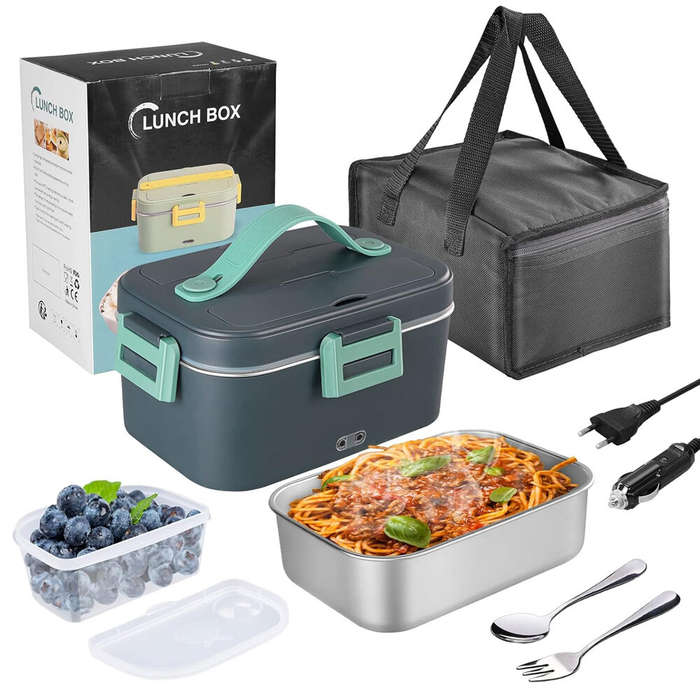 #C - 12V 24V 220V 1.8L Car Home Dual-use Insulated Heating Lunch Box Household Car Electric Lunch Bo