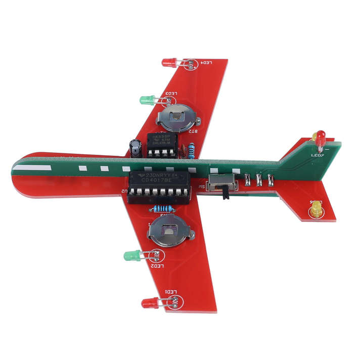 DIY Electronic Kit Airplane Flashing LED Simulate Aircraft Soldering Project Practice For STEM Stude