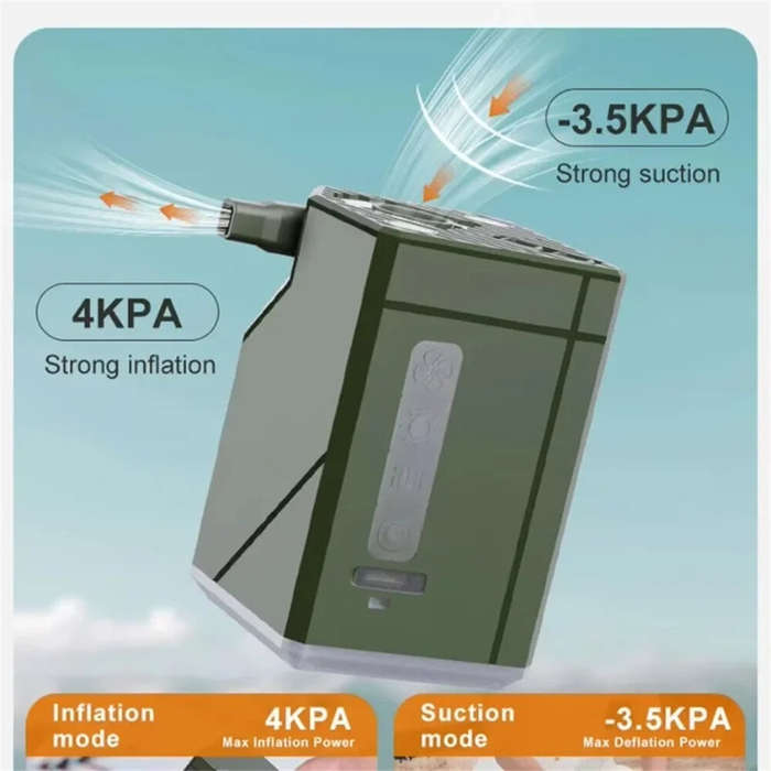 Black - IPRee Mini Inflator/Deflator Ultra Light Electric Portable Air Pump for Camping Gear, with 3