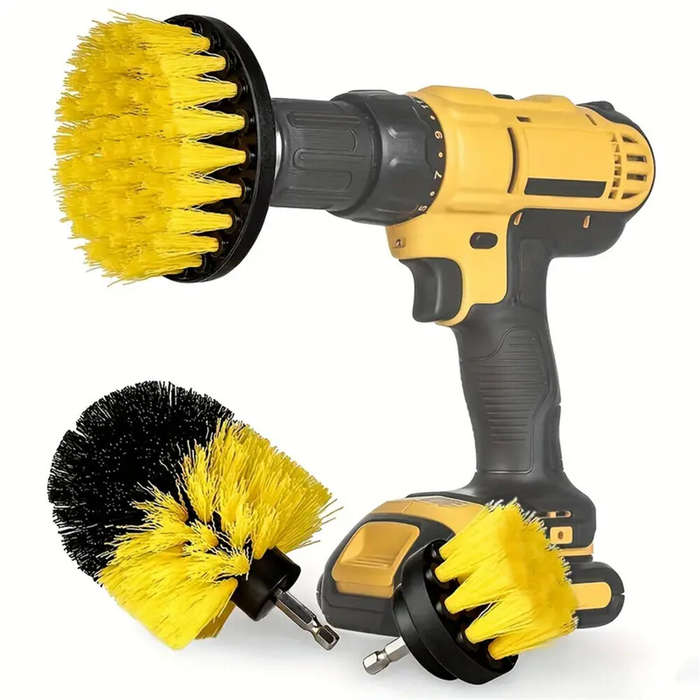 Black - 3PCS Drill Brush Set Power Scrubber Wash Cleaning Brushes Tool Kit Clean All Purpose Drill B