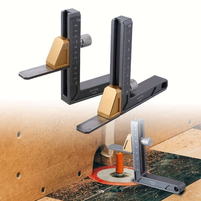 Metric - Aluminum Alloy Height Gauge Adjustable Table Saw Depth Measuring Tool Inch Metric Units Pre