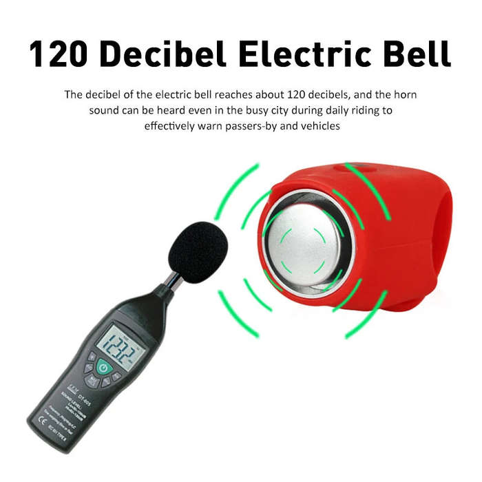 Blue - 120dB Mini High Sound Bicycle Bell Horn 5 Sound Modes USB Rechargeable Waterproof Electric Ho
