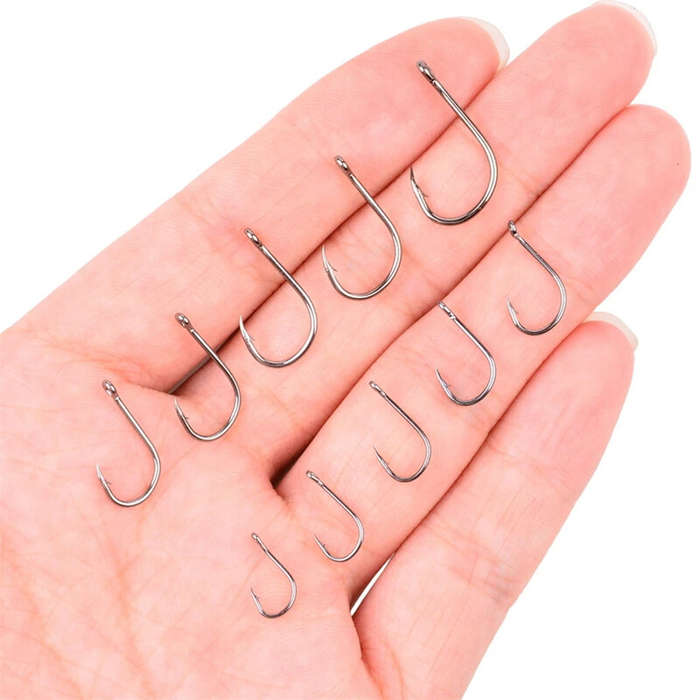 600pcs - 600pcs Fishing Hooks Set 10 Types High Carbon Steel Large Load-bearing Capacity Sharp Barbe