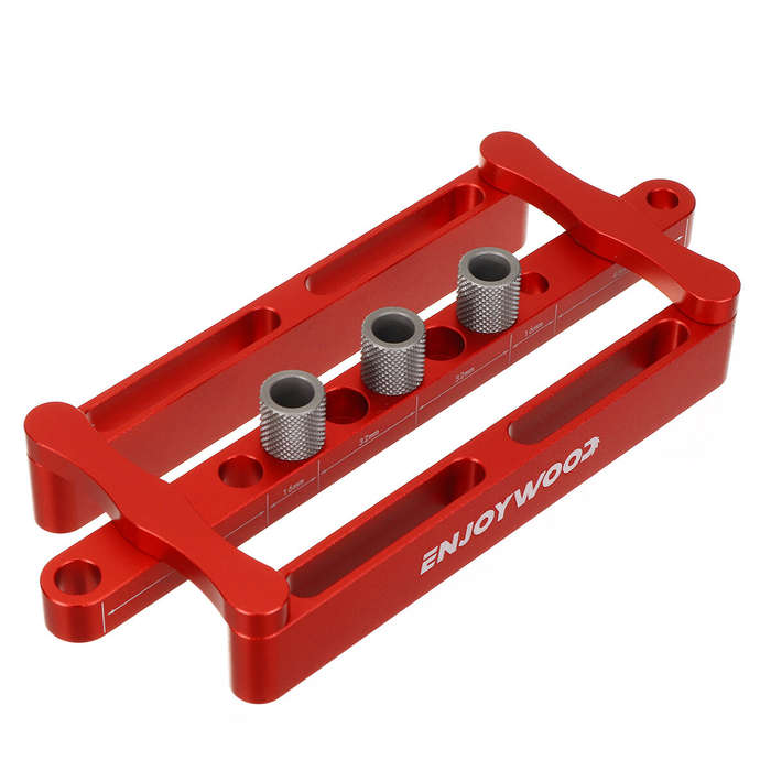 Metric - ENJOYWOOD X320 Self Centering Dowelling Jig Metric Inch Dowel Punch Locator Drilling Tools