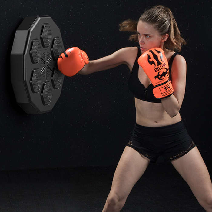 Black - KALOAD 1PCS Smart Music Boxing Machine Wall Target with RGB Rythm Lighted Sandbag Relaxing R