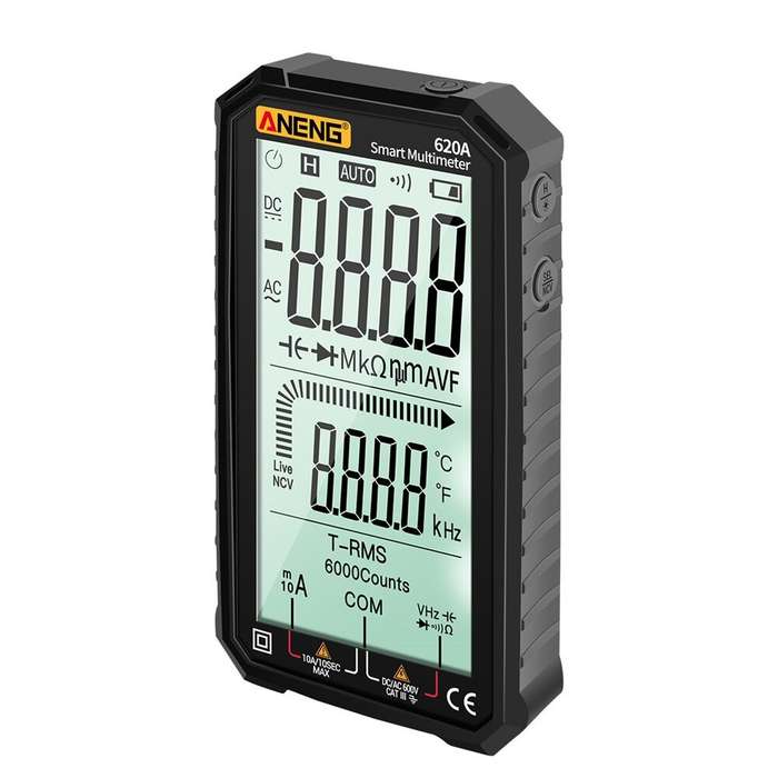 Black - ANENG 620A 4.7-inch Large LCD Screen Automatic + Manual Intelligent True RMS Digital Multime
