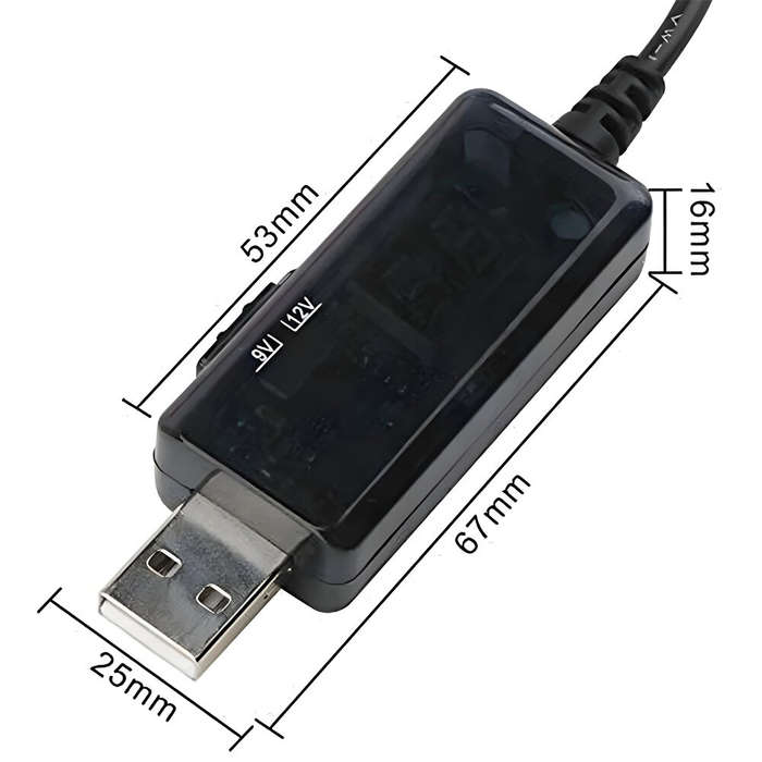 Black - USB Power Boost Line DC 5V To DC 9V / 12V Step Up Module USB Converter Adapter Cable 5.5mm f