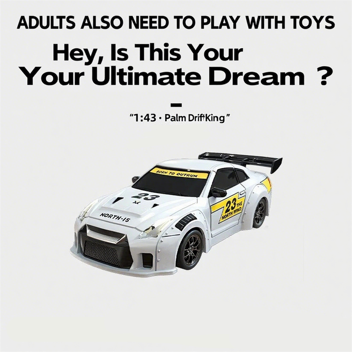 Black - S916 RTR Mini 1/43 2.4G 4WD Drift RC Car Gyro GTR Race LED Light Full Scale Remote Control H