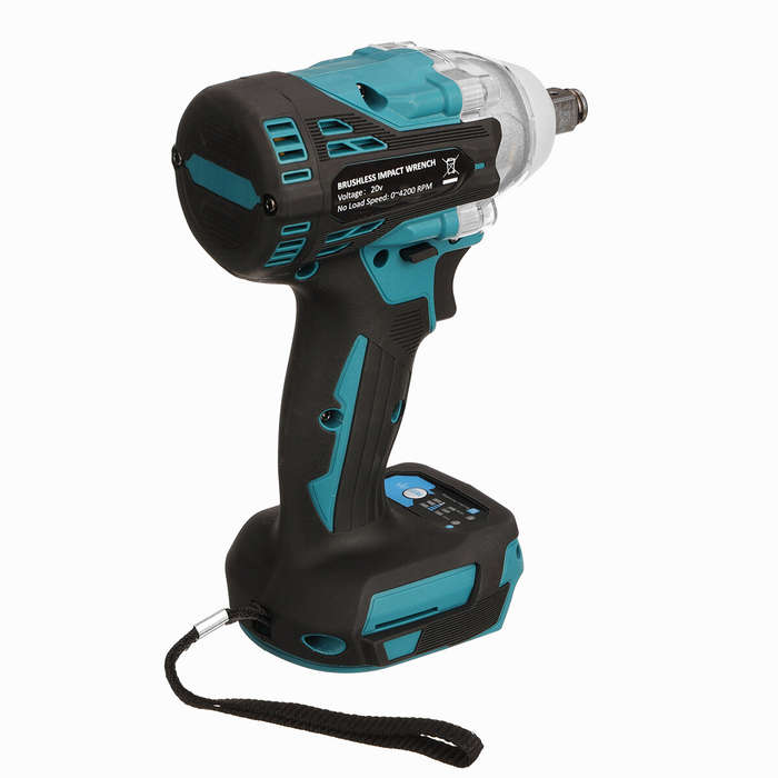 Drillpro 18V 300N.M Bare Metal Cordless Electric Brushless Impact Wrench Stepless Speed Change Switc