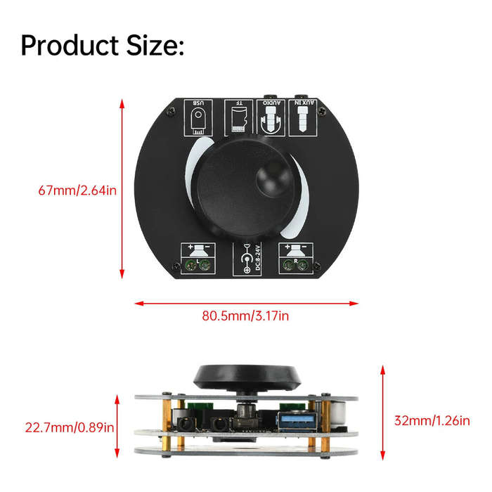 Black - A502 30W+30W 2.0 Dual Channel Digital Stereo HiFi bluetooth 5.0 Amplifier Board 30W*2 Suppor