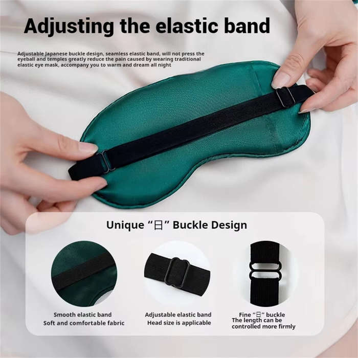 Black - KALOAD Double Sided Simulated Silk Sleeping Eye Mask Adjustable Elastic Band Blackout Travel