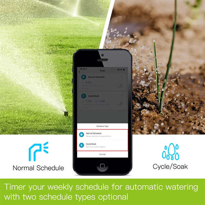 EU Plug - MOES Smart ZigBe Sprinkler Water Timer with 1 Outlet Rain Delay Filter Programmable Irriga