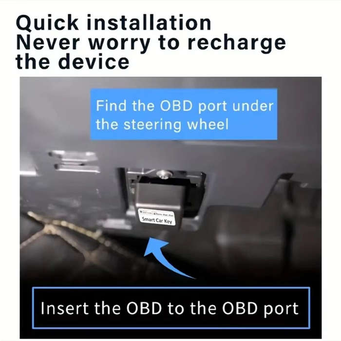Black - GPS 4G Locator Vehicle Tracker High Accuracy Real-Time Tracking Plug-and-Play OBD Locator Mu