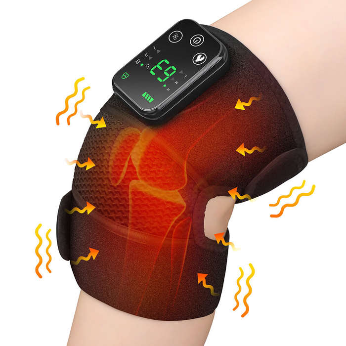 Black - 3 IN 1 Vibration Button Controller Heating Vibration Knee Pad Shoulder Pad Elbow Pad Intelli
