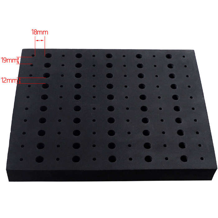 Black - RUITOOL Router Bit Storage Tray Holder Holds 110 Bits High-Density Foam Organizer for 1/2 In