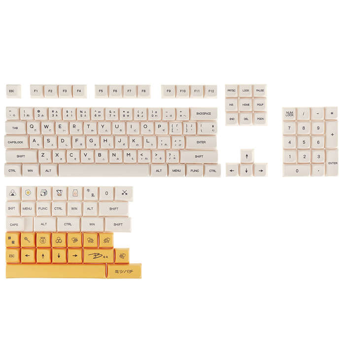 140 Key PBT Keycap XDA Profile Personalized Minimalist White Honey Milk English/Japanese Keycap For
