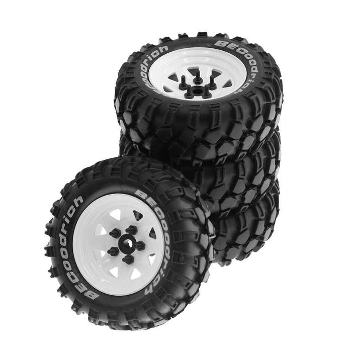 White - 4PCS Off Road Tires Wheel 1.9 inch for 1/8 RC Racing Crawler Car FMS NT4 SCX10 W136 RC Car P