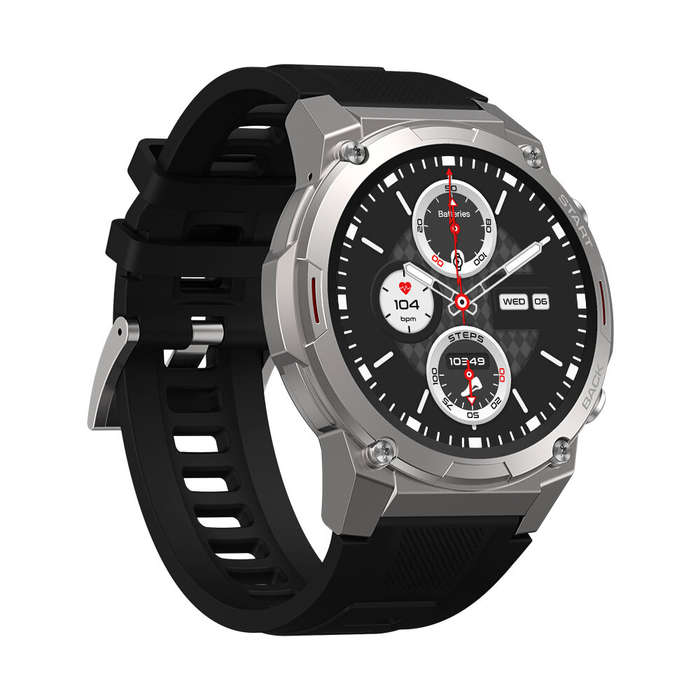 Black - Zeblaze Vibe 7 Pro 1.43 inch AMOLED Display HiFi Phone Calls Military Grade Toughness Smart