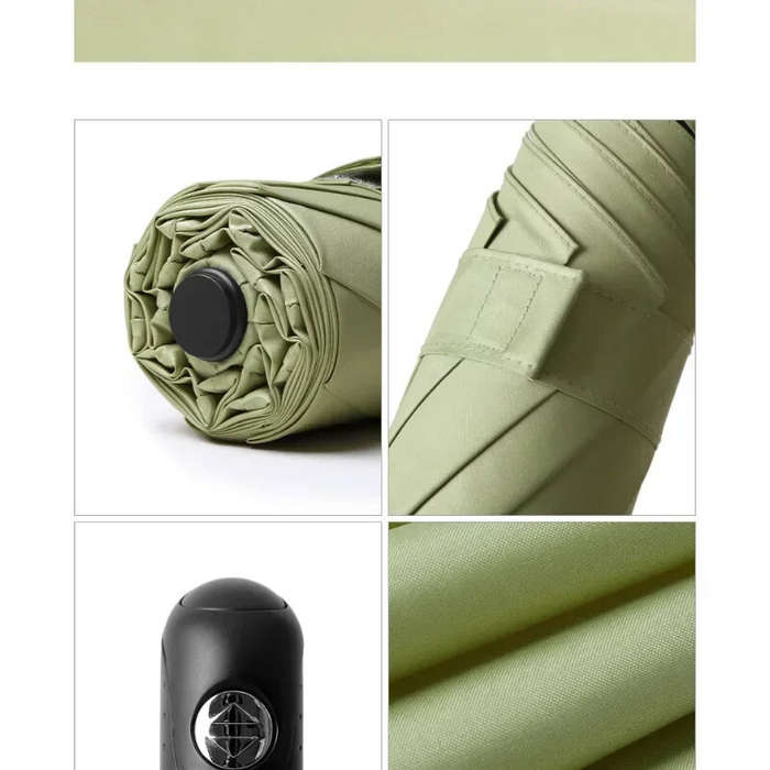 Navy Blue - Automatic 8-Rib Sun Protection Umbrella Fully Automatic Pocket Umbrella Cute Mini Black