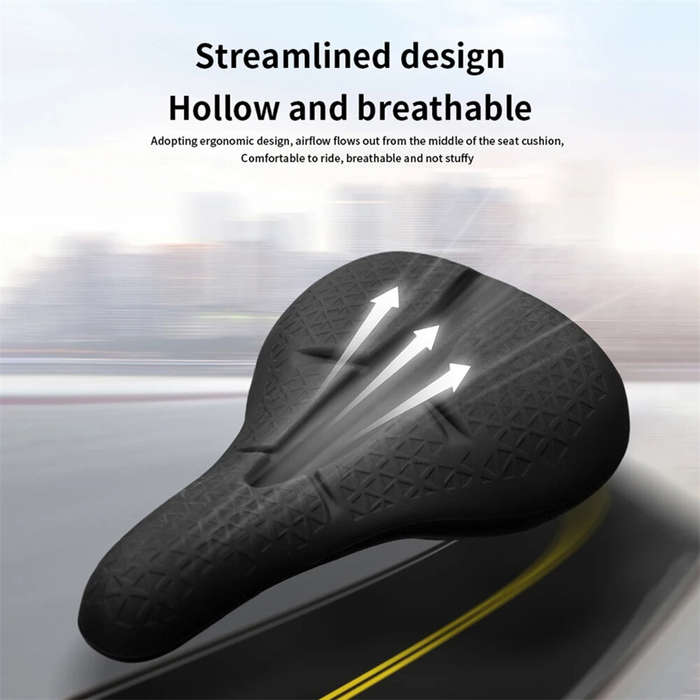 Orange - BENGGUO BG-0391 Soft Thickening High Elastic Silicone Bicycle Saddle Cover Comfy Breathable
