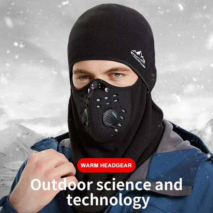 Black - Winter Ski Mask Cycling Cap Fleece Thermal Keep Warm Windproof Cycling Face Mask Balaclava S