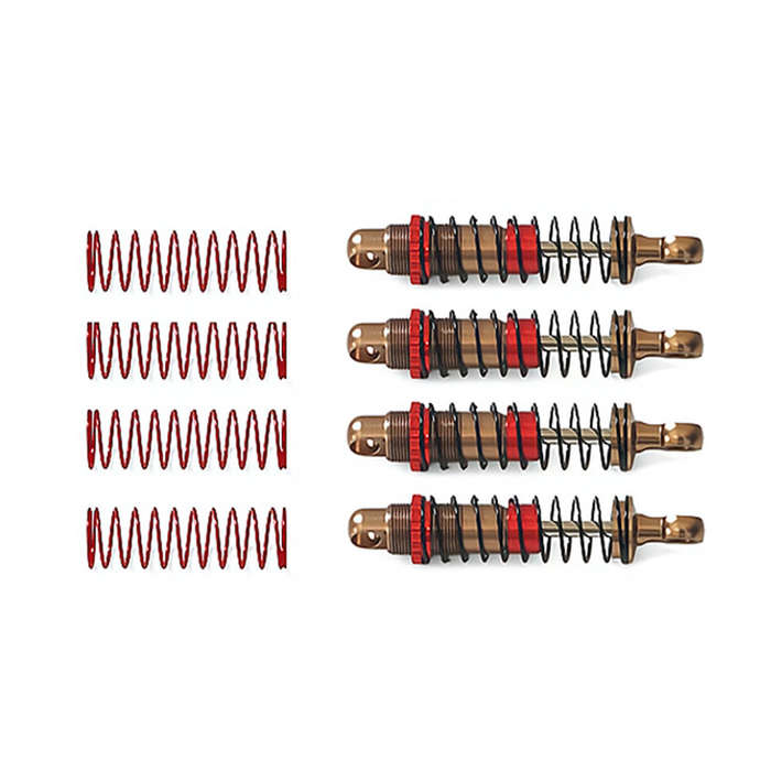 Red - 4PCS Upgraded Metal Oil Filled Shock Absorber Dampers for FMS 11810 Mogrich 1/18 Off-Road RC C