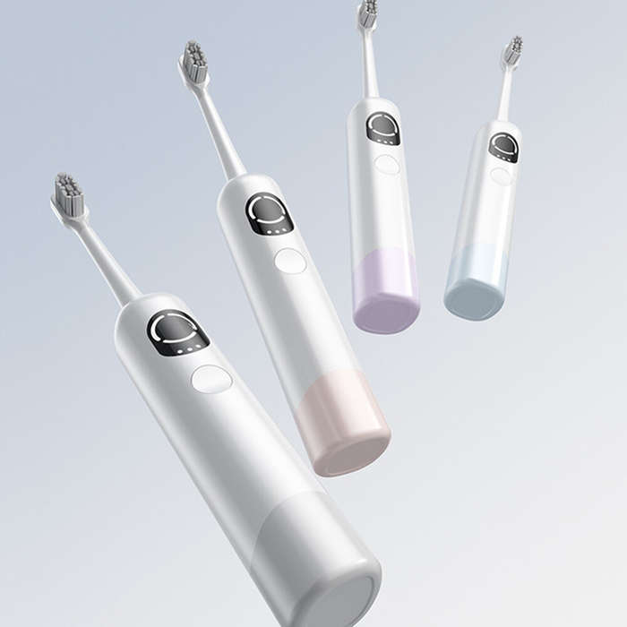 Gray - Wireless Charge Oscillation Sonic Electric Toothbrush 60-Day Battery Life IPX7 Waterproof 9 M