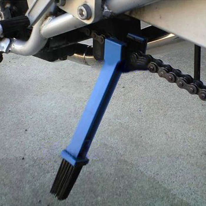 Blue - Motorcycle Cycling Gear and Chain Cleaning Grunge Brush Brusher Cleaner Tool