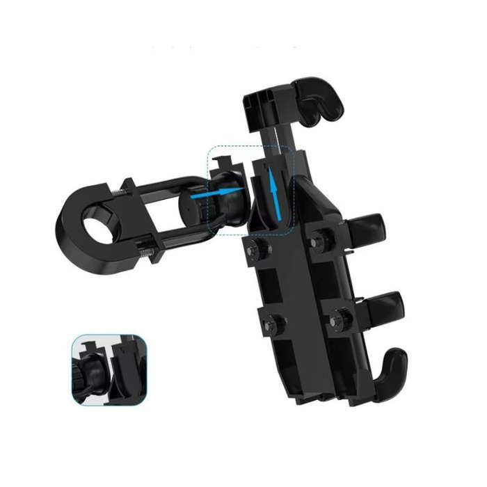 For Rearview Mirror - XANES 8 Claws Bicycle Phone Holder 360 Rotatable Shockproof Mobile Bracket for
