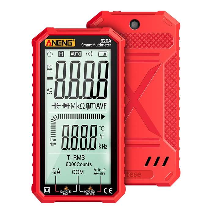 Black - ANENG 620A 4.7-inch Large LCD Screen Automatic + Manual Intelligent True RMS Digital Multime