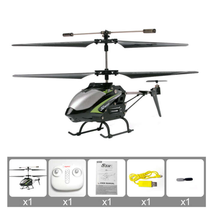 Black - SYMA S5H 2.4Ghz 3CH Hovering One Key Take Off/Landing Alloy RC Helicopter RTF With Gyro