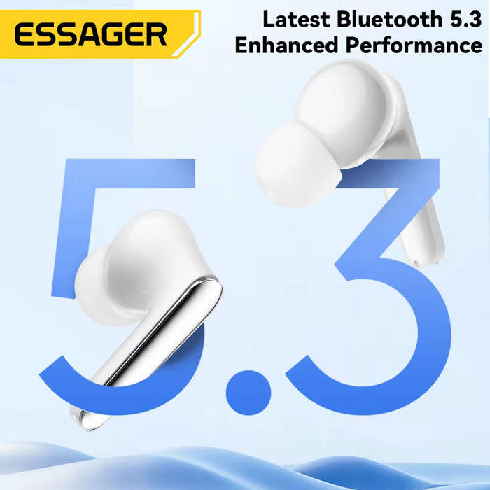 Black - ESSAGER ES-06 TWS bluetooth Earbuds ENC Noise Reduction 10mm Diaphragm Dynamic 20H Playback