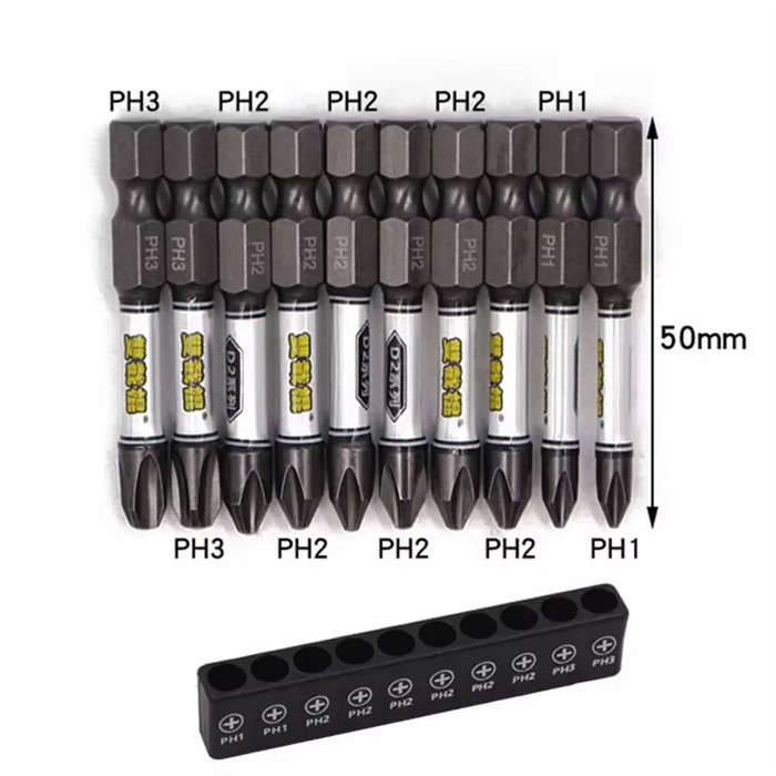 Cross/Hexagonal/T-shaped Cross 10PCS Set - 1/4 Screwdriver Bit Set 11pcs Magnetic Drill Bits Hex Sha