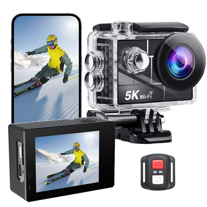 #1 - AUSEK 5K Action Camera Sports Camera Waterproof HD Single Screen WIFI Outdoor Cycling Anti-Shak